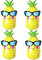 DazzJoy Hawaii Deko Ananas Ballons, 4 Stück Hawaii Party Deko Helium Ballon, Obst Ananas Folienballon Geburtstag, Hawaii Luftballons für Strand Tropisch Party, Geburtstag, Sommer Party Dekoration