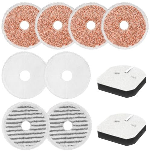 HomeTimes Lot de 10 serpillères de rechange pour nettoyeur sans fil BISSELL SpinWave + Vac Pet 3885N Lavables et réutilisables pour tous les sols et surfaces