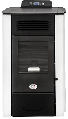 STUFE A PELLET ITALIA Colorado 15 Kw Canalizzata - Stufa ad Aria Ventilata Efficienza 92% Scalda 140m² Autonomia 15H Programmabile 5 Velocità e Potenze Garanzia 24 Mesi Bianco