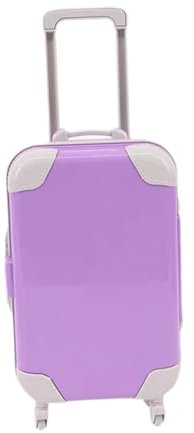 HGZLQKD Miniature Doll Suitcase Toy, Dollhouse Accessory Travel Case, Carrier Storage Suitcase Doll Accessories Dummy Travel Luggage for 18 inch Girl Toy Figure Gifts Playset, Purple