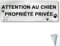 Panneau Attention au Chien Propriété Privée en-Aluminium Brossé 25x9cm（Argenté）