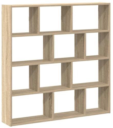 vidaXL Wall Cube Shelf 12 Compartments Sonoma Oak Engineered Wood