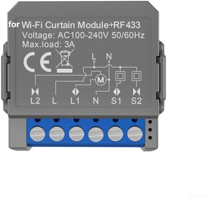 Home Automation Ready For WiFi Curtain Switch Module Compatible with RF433 Blinds Control System