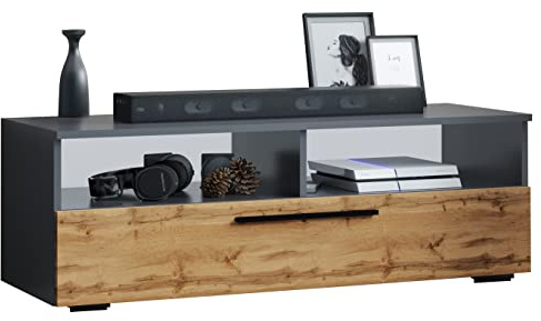 VCM TV-möbel 115x40x39 cm 1 Tür 4 Fächer Holzwerkstoff Wohnzimmermöbel | Stauraum für Receiver und Konsolen - Für Serien- und Filmabende - für Technikliebhaber - Holzwerkstoff