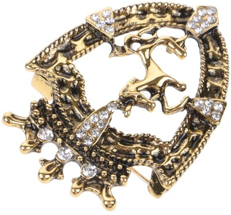 Homoyoyo Schild-pferde-abzeichen-corsage Ohrring Schmuckschatulle Stange Armreif Stolz-pin Knopfhebel Für Toilettentank Wandkalender Perlen Armband Kragen Golden Nachahmung Bohrer