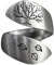 szvbofueck Vintage Verstellbarer Ring Screwy Ring Löwenzahn Silberfarbe Baum Vintage Punk Einzigartige Stereoskopische Übertrieben Ringe Öffnungsring-Größenveränderbar (C)