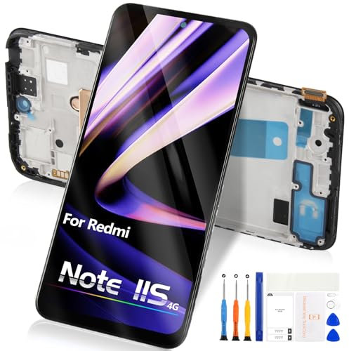 Para Xiaomi Redmi Note 11s LCD Display - para Redmi Note 11s LCD Pantalla de Reemplazo 2201117SG 2201117SI 2201117SY 2201117SL Pantalla táctil digitalizador de vidrio Asamblea con marco