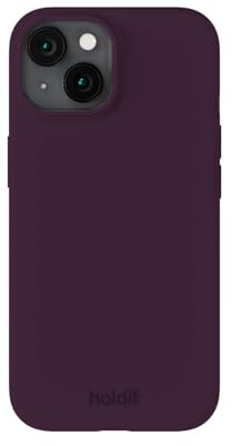 holdit Silikonhülle iPhone 14/13-0,8mm Ultra dünn Handyhülle Silikon - Trendy Slim Silicone case mit Voller Schutz (erhöhte Kante für Kameraschutz) - Deep Plum