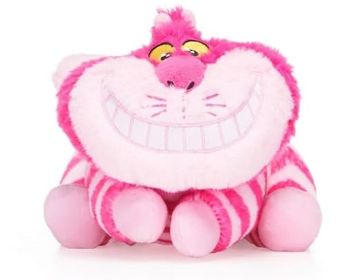 UKToyworld Grinsekatze, Plüschtier, 25,4 cm, Alice im Wunderland, rosa Katze (vorne liegende Grinsekatze)