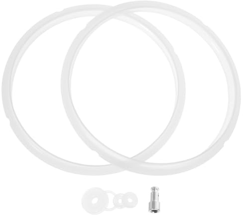7 Piece Pressure Cooker Sealing Ring Set for 5l 6l Replacement Parts | Acid Resistant, High Temperature Resistant, Stainless Steel and Rubber, Easy Install, Lid Valve Included