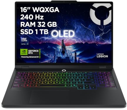 Lenovo Legion Pro 5 Gaming AI Laptop | 16 WQXGA OLED 240Hz | Intel Core Ultra 9 275HX | 32GB RAM | 1TB SSD | NVIDIA GeForce RTX 5070Ti | Windows 11 | QWERTZ | Schwarz | 3 Monate GamePass