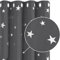 Deconovo Sonnenschutz gardinen mit Ösen Thermovorhänge Kälteschutz Vorhänge für Wohnzimmer Blackout Vorhänge mit Muster Sterne, 214x132 cm(HöhexBreite), Dunkelgrau, 2er Set