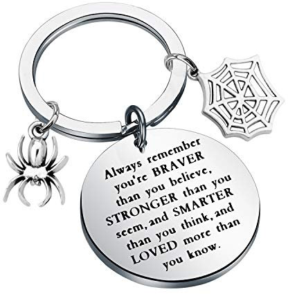 KUIYAI Iron Man Daughter Son Gift Keychain Always Remember You’re Braver Than You Believe Keychain Avengers Keychain