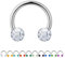 Treuheld® | 1.6mm x 8mm Hufeisen Piercing/Circular Barbell | 6mm Kristall Piercing-Kugeln | Klar - Transparent | Chirurgenstahl | Septum Lippe Ohr