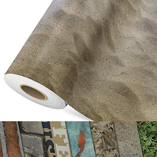CV Bodenbelag Sand Beige - extra abriebfester PVC Bodenbelag (geschäumt) - Foto-Druck Sandstrand - Oberfläche strukturiert - Meterware (100x1000 cm)