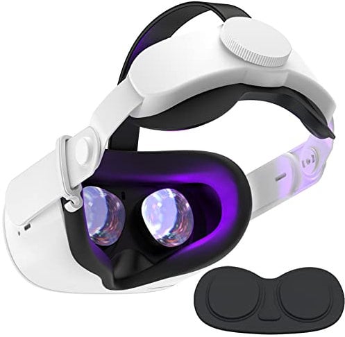 SUPERUS Head Strap & Lens Cover Compatible with Oculus/Meta Quest 2 Accessories (Black)