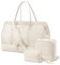 ETRONIK Weekender Reisetasche Damen, Große Reisetasche mit Schuhfach & Nass-Tasche, Tragetasche Sporttasche mit Kulturtasche, Tasche für Krankenhaus 3er Set Beige