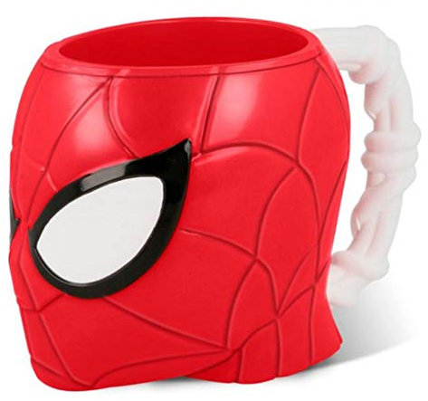 ILS I LOVE SHOPPING Taza 3D con forma de personaje PS de plástico 290 ml con asa Niños desayuno BPA free (Spiderman)