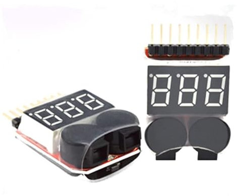 RC 1-8s Lipo Battery Tester Monitor de Prueba Indicador de Alarma de Zumbador con Indicador LED para Lipo Life LiMn Li-Ion Battery