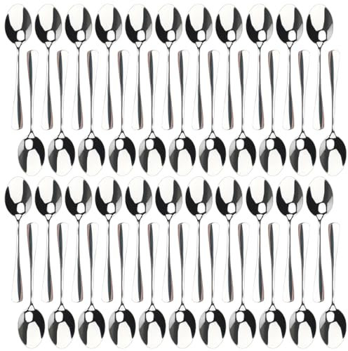 DAKFOOK 40 Pcs 17cm Teaspoons, 6.8 Inch Stainless Steel Dinner Spoons Dessert Spoons, Silverware Serving Spoons Set for Tea, Coffee, Salad, Dessert, Cake
