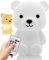 CuddleLight® Veilleuse Bébé & Enfant Ourson Rechargeable Sans Fil – 16 Couleurs + 3 Intensités de Lumière –Lampe de Chevet Tactile en Silicone Multifonction avec Télécommande - Batterie Longue Durée