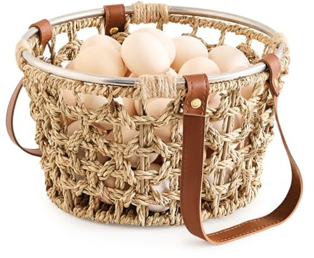 LGENHOOM Farmhouse Seagrass Egg Baskets
