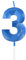 Royal Blue 3rd Birthday Candles, 3D Number3 Candle for Cake, Boy Girl 3rd Birthday Decorations,Sapphire Candle Topper Blue Cake Decorations for Birthday Party Wedding Anniversary Supplies