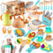 BBLTIFF 49 Piezas Juguetes de Cocina para Niños - Accesorios y Utensilios, Juego de Ollas y Sartenes, Juego de rol para Mayores de 3 4 5 6 Años