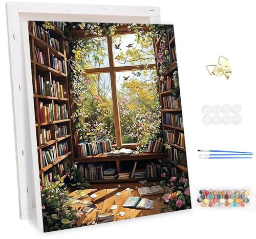 MEIYUDA Peinture par Numero Adulte avec Cadre Paysage, DIY Kit Peinture, Peinture par Numero Pinceaux Peinture de Dessin de Pigment Acrylique, Loisirs Créatifs Adultes Decoration Maison Cadeau 30x40cm