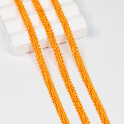 Length 26Yards Orange 0.8cm/0.3in Wide Fabric Decorative Lace Webbing for All Kinds of Sewn Garments, Curtains, Sewing and DIY Crafts Lamps Furniture Decoration Gimp Braid Trim (Orange)