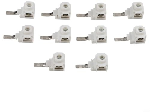 10 Stück 25 mm² Klemmen für Sammelschiene, 63A Sicherungsautomat Verteilerkasten, Elektrischer Drahtverbinder Kunststoff Weiß