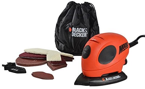 Black & Decker KA161BC Mouse Detail Sander with Accessories, 240 V, Black/Orange, Set of 16 Piece