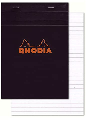 Rhodia 126009C Notizblock N.12, 8,5x12cm 80 Blatt liniert Schwarz