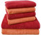 Dyckhoff 0410996525 Handtuchset Brillant, 2 Badetücher / Duschtücher 70 x 140 cm und 4 Handtücher 50 x 100 cm, 6-teilig, kirsche / peach