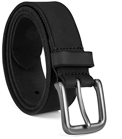 Timberland Men's 35mm Classic Buckle Jean Leather Belts, Black, 34