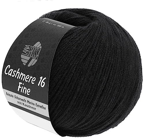 LANA GROSSA Cashmere 16 Fine | Aus Kaschmir- und Merinowolle | Handstrickgarn aus 80% Schurwolle (Merino extrafine), 10% Kaschmir & Polyamid | 50g Wolle zum Stricken & Häkeln | 320m Garn FB 18
