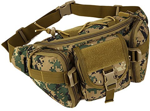 Tactical Waist Pack tragbar Fanny Pack Outdoor Army Hüfttasche Military Taille Pack für Radfahren Camping Wandern (Jungle Digital)