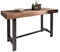 DELIFE Stehtisch Blokk Akazie Braun 165x60 cm mit Metallbeine Bartisch