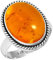 Jeweloporium 925 Silber Ringe für Frauen Größe 60(19.1) Orange Bernstein Edelstein Kostüm Silber Ringe Jubiläum - Geschenk Jahrgang Schmuck