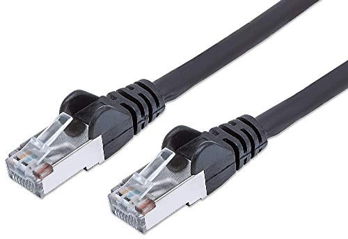 PremiumCord Netzwerkkabel, Ethernet, LAN & Patch Kabel CAT6a, 10Gbit/s, S/FTP PIMF Schirmung, AWG 26/7, 100% Cu, schnell flexibel und robust RJ45 kabel, schwarz, 1m