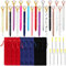 PUDSIRN 18 St¨¹ck Kristall Diamant Stift, einziehbare Kristall-Kugelschreiber mit 9 Tintenstift-Ersatzminen und 9 Samt-Geschenkt¨¹ten f¨¹r Schule, B¨¹ro, Frau, Kollegen, Freundin