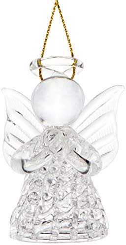 Amosfun Glas Engel Ornament Kristall Schutzengel Auto Rückspiegel Anhänger Klar Glücksengel Hängende Verzierung für Hochzeit Garten Dekoration