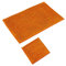 WohnDirect Badematten Set 2 teilig Orange • WC Vorleger (45x45cm), Badematte (70x120cm) • rutschfest waschbar Badezimmerteppich OHNE WC-Ausschnitt