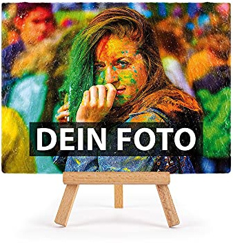 Print Royal Schiefersteinplatte selbst gestalten - Schiefertafel mit eigenem Foto oder Wunschtext - inkl. Holz-Staffelei, außergewöhnliches Fotogeschenk 15x20