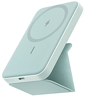 Anker 622 Magnetische Kabellose Powerbank (MagGo), 5000mAh Einklappbare Magnetische Powerbank mit USB-C für iPhone 12 (Jadegrün)