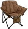 SUNNYFEEL Folding Camping Chairs, Portable Padded Camp Chair, Heavy Duty 500 LBS, Portable Moon Round Saucer Lawn Chairs (Khaki)