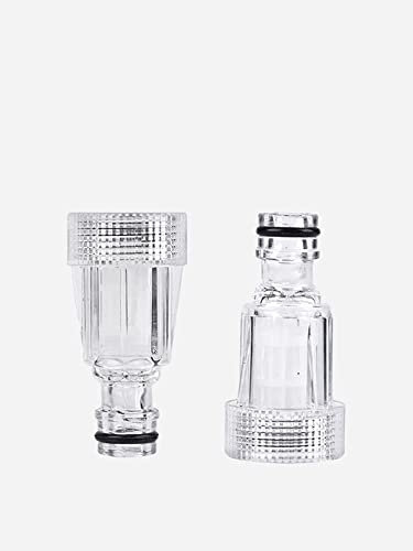 2 Pcs Water Filter High Pressure Washer Hose Tap for Garden Connectors Washer Inlet Filter 3/4 inch Washer Accessories Clear Plastic