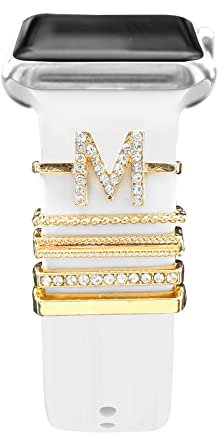 Anillos Decorativos de Diamantes Loops Compatibles con Apple Watch Bandas 38mm 40mm 41mm 42mm 44mm 45mm 49mm, Watch Correa Metal Charms Accesorios para iWatch Series 8 7 6 5 4 3 2 1 SE Ultra,Tipo #6