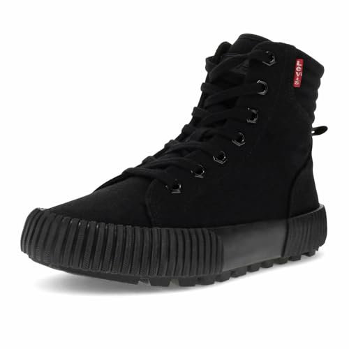 Levi's Damen Olivia CVS Canvas Hightop Fashion Sneaker Schuh, Schwarz einfarbig, 39 EU