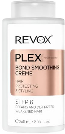 REVOX B77 - Plex Bond Smoothing Cream Step 6, 260 ml, Leave-in Hair Cream, Repairs and Protects Damaged Hair, Reduces Drying Time, Defined Curls, Anti-Frizz Hair
